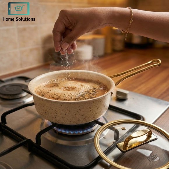 Falez Granite Non-Stick Cookware Set 9-Piece – Creamy & Gold 5 Falez Granite Non-Stick Cookware Set 9-Piece – Creamy & Gold - Image 4