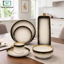 White and black shaded ceramic dinner set 32 pieces