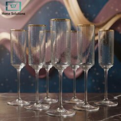 Crystal Crystal Flutes Glass Set of 6 – elegant clear crystal stemware