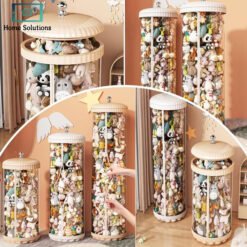 Alternative view of Toy Storage Tube with Zipper - Kids Toy Storage Box