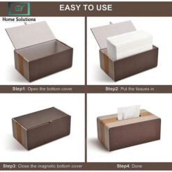 Leather Tissue Box – Rectangular Decorative & Stylish Minimalist Design 7 tissu box 6 - Home Solutions