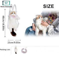 Alternative view of Realistic Adorable Cat Shaped Backpack – Handcrafted Plush Cat Stuffed Bag