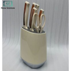 Elegant Knife Set 7-Piece - Rose Gold & Cream 7 a 2 - Home Solutions