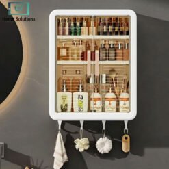 Alternative view of Portable Wall Storage Cabinet with Hooks – Bathroom & Kitchen Shelf