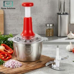 Stainless steel hand push chopper 2L capacity