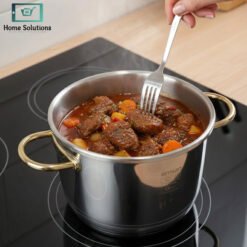 Alternative view of Falez Pressure Cooker Stainless Steel 6L with Gold Handles