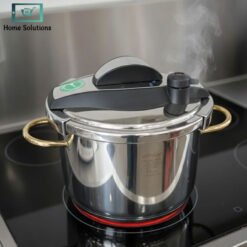 Falez 6 liter pressure cooker with gold handles