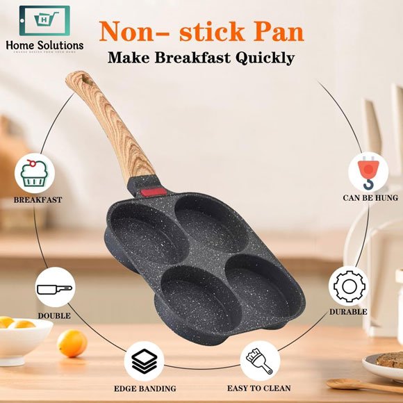 Non-Stick Frying Pan 4 in 1 Multi Section Pan 8 Non-Stick Frying Pan 4 in 1 Multi Section Pan - Image 7