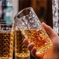 Delisoga Textured Glass Water Set – 1.7L Water Pitcher with 6 Glasses 7 glass set - Home Solutions