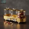 3 piece candy jar set clear design