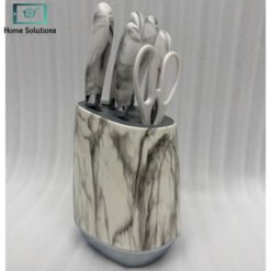 Premium Knife Set 7-Piece Marble Pattern with Universal Block 7 knife 1 - Home Solutions