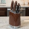Premium Knife Set 7-Piece Wood-Grain with Universal Block 1 elegant 7 piece stainless steel knife set