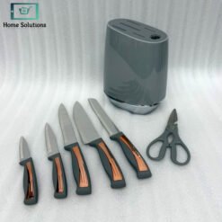Alternative view of Elegant Knife Set 7-Piece - Rose Gold & Grey