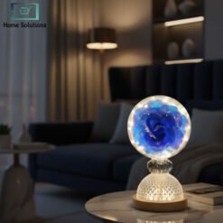 Alternative view of Artificial Blue Rose Night Lamp Crystal Base