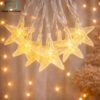 Decora Golden LED String Lights – Warm Glow Islamic Star Home Decor 10 LEDs 2 golden Islamic star LED string lights