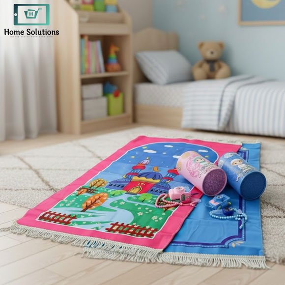 Kids Islamic Prayer Mat with Tasbeeh & Coin Bank 3 Kids Islamic Prayer Mat with Tasbeeh & Coin Bank - Image 2