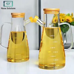 Glass Oil Bottle 1 Liter 8 oil 2 - Home Solutions
