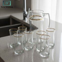 Alternative view of Pasabahce Glass Water Set Golden Line 7 Pcs
