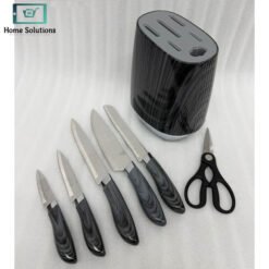 Alternative view of Premium  Knife Set 7-Piece Charcoal Wood Grain with Universal Block