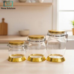 Alternative view of Acrylic Airlock Jar Set 3-Piece – Airtight Food Storage Containers