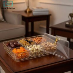 elegant acrylic dry fruit tray 6 section