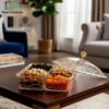 Elegant Acrylic Dry Fruit Tray 4-Compartment 1 elegant acrylic dry fruit tray 4 section