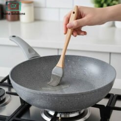 Alternative view of O.M.S Non-Stick Granite Wok Grey – Turkish Made