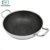 316 stainless steel honeycomb non-stick wok
