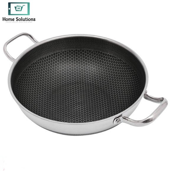 Honeycomb Laser Coated Non-Stick Wok 316 Stainless Steel 2 316 stainless steel honeycomb non-stick wok