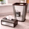 Crystal Wooden Dustbin and Tissue Box Set 1 Crystal wooden dustbin and tissue box set