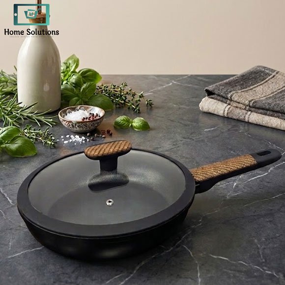 Baroly Fry Pan with Lid & Silicone Handle - 24cm 3 Baroly 24cm fry pan with lid and silicone handle