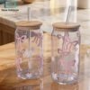 Danny Home printed glass sipper set of 2 with straw