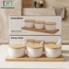 Danny Home bamboo jar set with ceramic condiment jars
