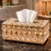 Crystal design tissue box holder with premium glossy finish