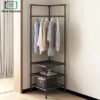 Attachable corner pole rack adjustable height design