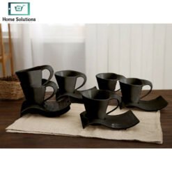 ceramic cup & saucer set of 6 elegant design