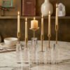 Acrylic candle stand set 6pcs transparent modern candle holders for home décor and wedding table centerpiece