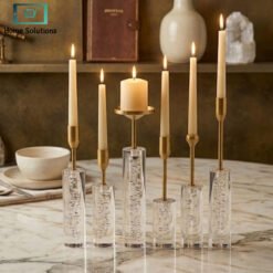 Acrylic candle stand set 6pcs transparent modern candle holders for home décor and wedding table centerpiece