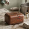 premium walnut wood tissue box for home