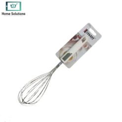 Elegant medium size whisk stainless steel egg beater for kitchen baking and cooking