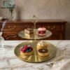 Golden 2 tier pastry stand