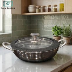 laser coating wok double handle 26 and 32 cm