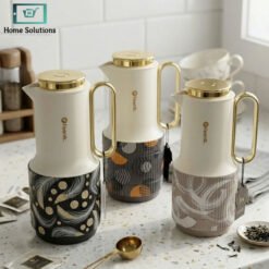 Elegant 1L vacuum flask thermal insulated jug with ergonomic handle spill proof spout for hot and cold tea coffee serving