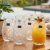 Pineapple Glass Set of 6 1 Set of 6 pineapple embossed glass set