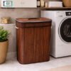 rectangular bamboo laundry basket