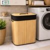 rectangular bamboo laundry basket