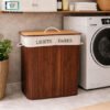 rectangular bamboo laundry basket