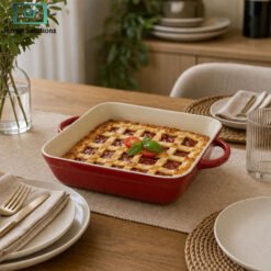 Danny Home porcelain bakeware dish with handles