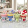 Glass bow design sipper cup with straw