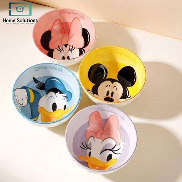 Disney Mickey Minnie Ceramic Dinner Bowls Set of 4 4 Disney Mickey Minnie Ceramic Dinner Bowls Set of 4 - Image 2